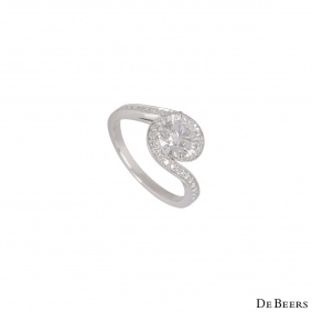 De Beers Platinum Diamond Caress Ring 1.24ct H/SI1
